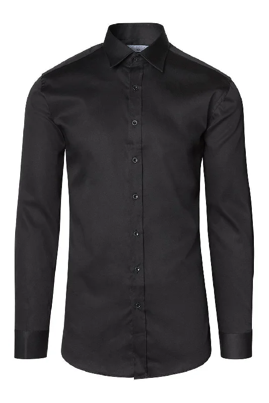 Flash Deals Italian Collar Dress Shirt - Black