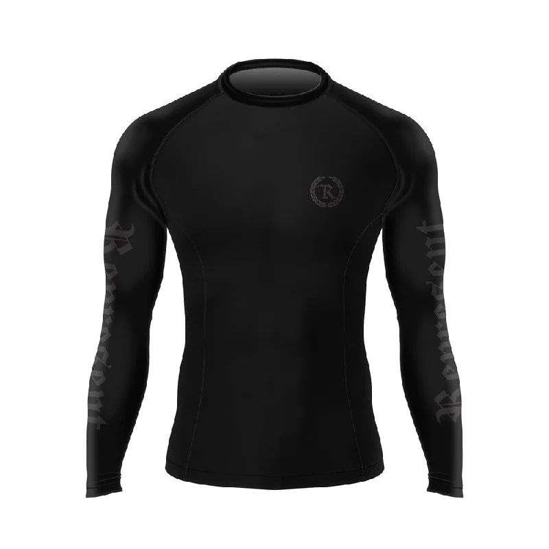 Savings Bonanza Black Gang Jiu Jitsu Rash Guard Long Sleeve [BLACKED OUT]