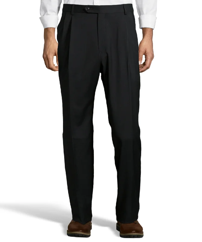 Flash Sale Palm Beach 100% Wool Gabardine Black Pleated Pant