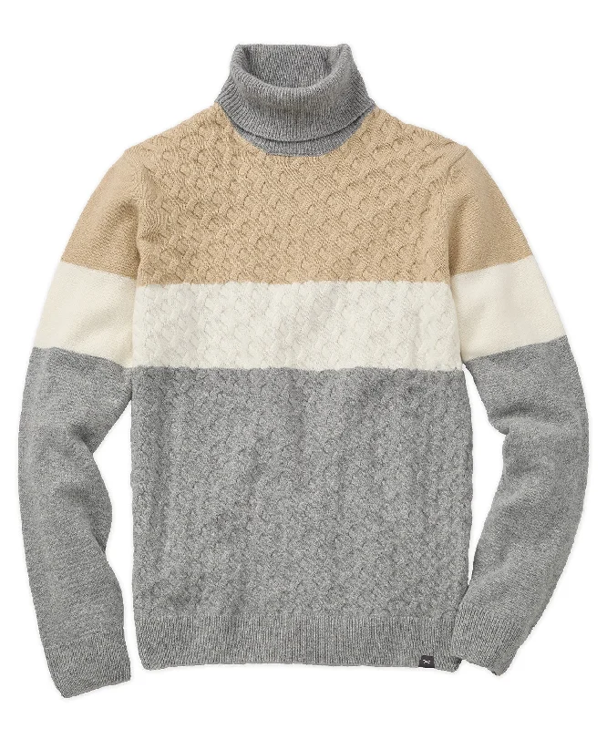 Best Bargains Chest Stripe Diamond Cable Mock New Sweater