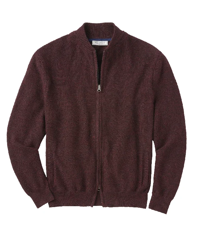 Deal of the Week Royal Alpaca Links Stitch Zip Cardigan Bomber