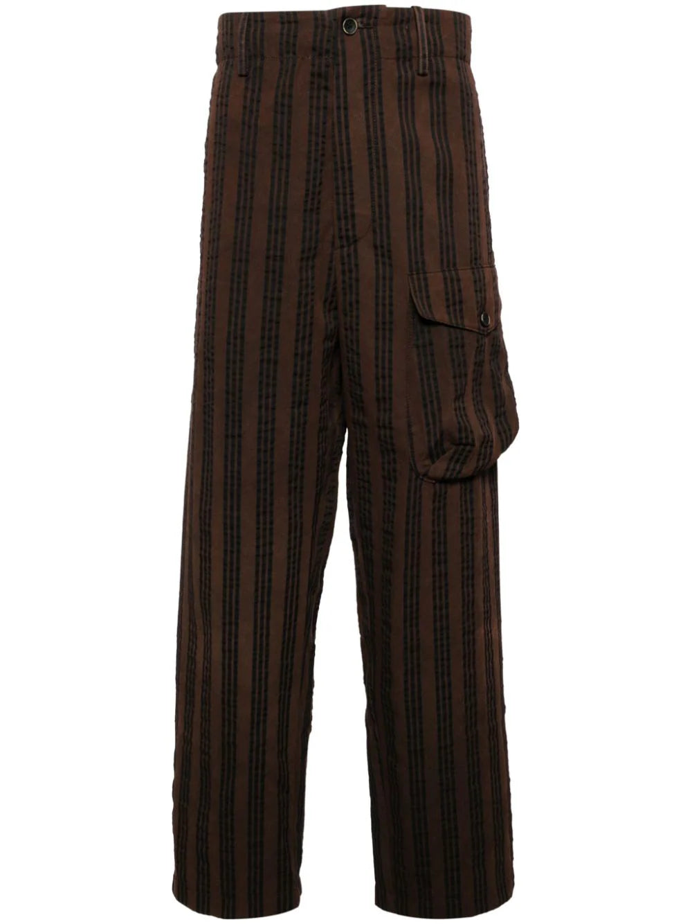 Flash Sale Vertical-Stripe Drop-Crotch Trousers