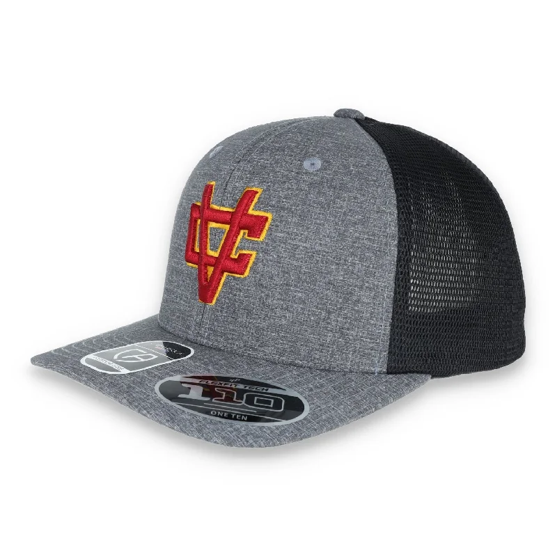 Mega Sale Flexfit 110® Vintage Crushers Melange Trucker Mesh Back Cap-Charcoal/Black
