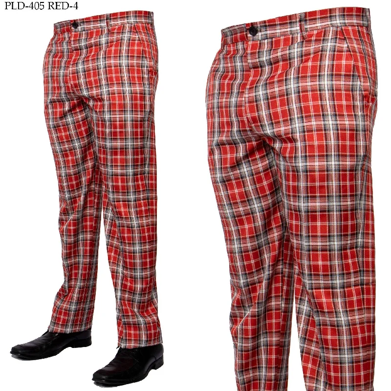 PLD-405 I PRESTIGE PLAID PANTS I RED4