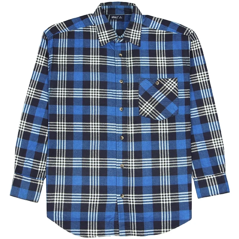 Weekend Offers That Thrill Okay Checkered Flannel Shirt Blue Black Beige