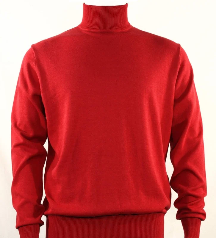 631 I BASSIRI LONG SLEEVE TURTLE NECK SWEATERS I RED