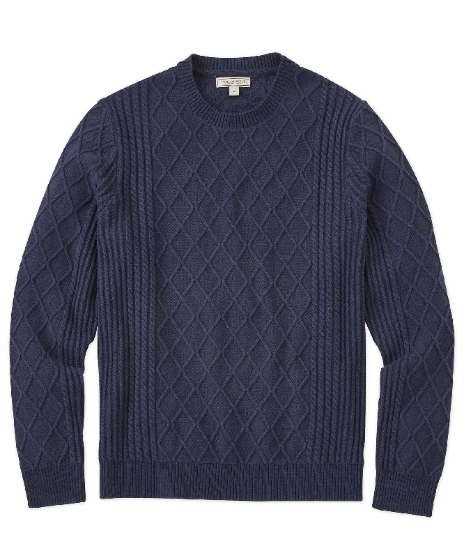 Weekend Deal Cotton Merino Cable Crew Neck Sweater