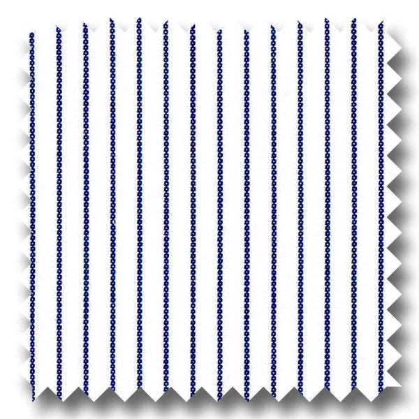 Price Drop White with Navy Pin Stripe Pinpoint - Custom Dress Shirt
