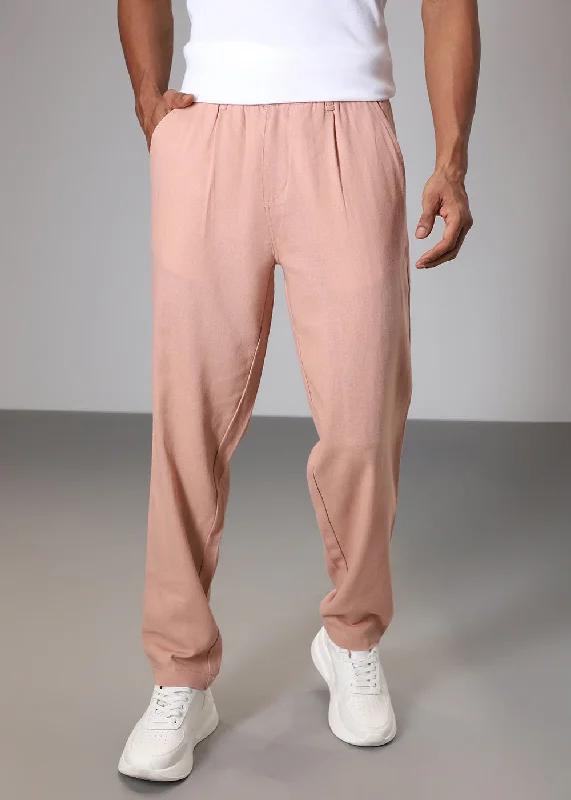 Midnight Madness Peach Comfort Fit Linen Pant