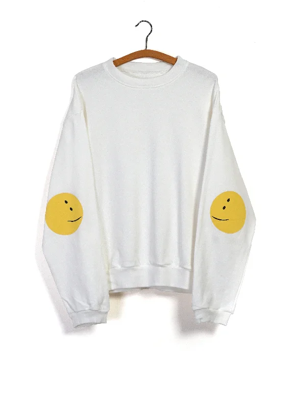Hurry In ECO SWT | Rainbowy Crewneck Sweater | White