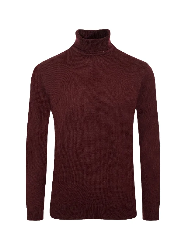 Steals and Deals Turtle Neck sweater in Burgundy  T1100