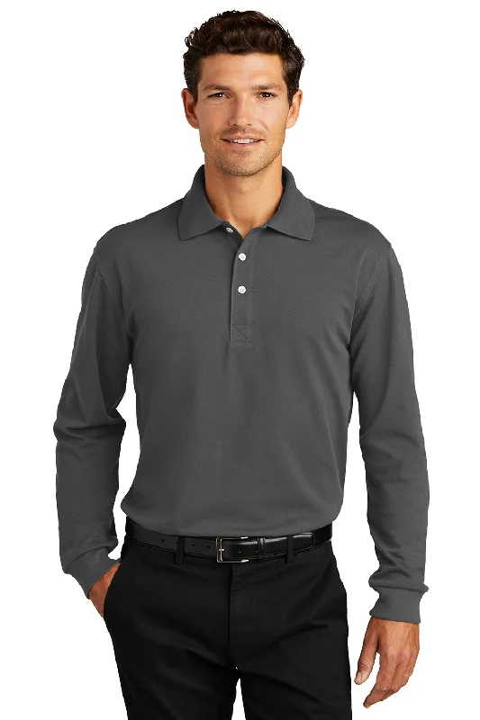 Discount Days Port Authority Mens Rapid Dry Moisture Wicking Long Sleeve Polo Shirt - Charcoal Grey Discount Days Port Authority Mens Rapid Dry Moisture Wicking Long Sleeve Polo Shirt - Charcoal Grey