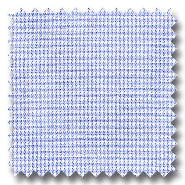 Mega Discount Blue Check 2Ply Mini Twill - Custom Dress Shirt