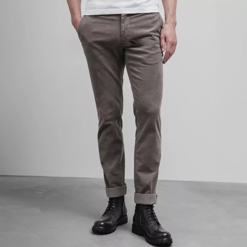 Taupe Baby Cord Slim Fit Stretch Chino - Mason's