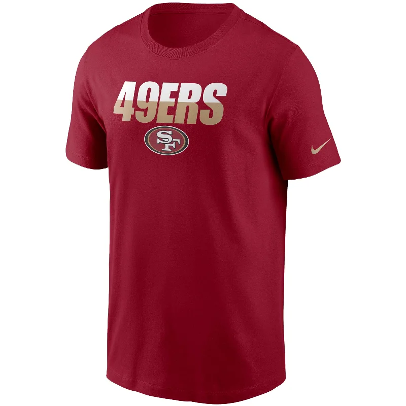 Weekend Discounts to Enjoy San Francisco 49ers Nike Split Team Name Essential Short Sleeve T Shirt-SCARLET RED Weekend Discounts to Enjoy San Francisco 49ers Nike Split Team Name Essential Short Sleeve T Shirt-SCARLET RED