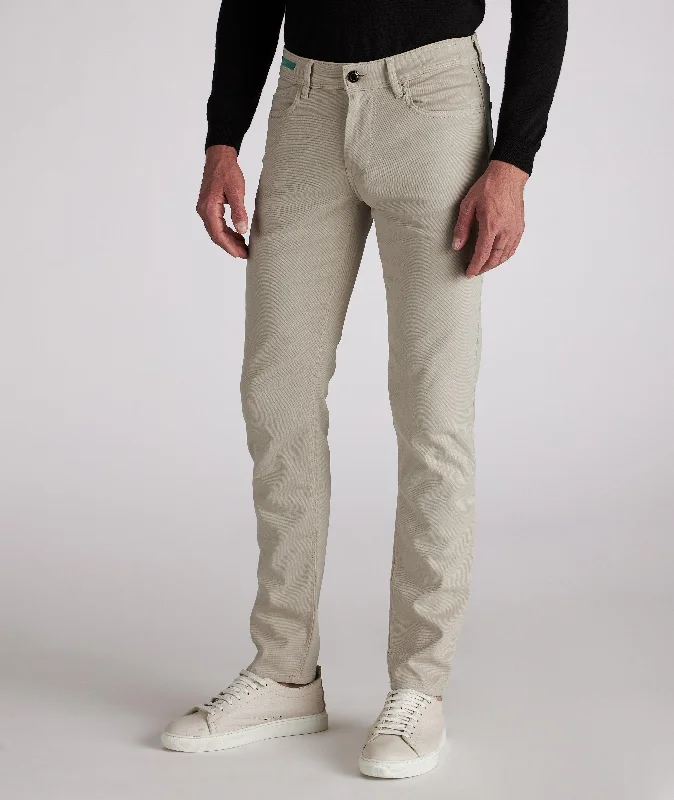 Reduced Rates Beige Cotton-Lyocell Twill 5-Pocket Pants - Re-Hash
