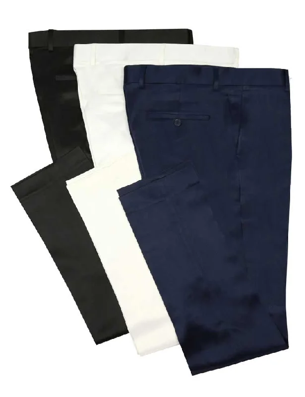 Stretch Sateen Ultra Slim Fit Pants in Navy Blue