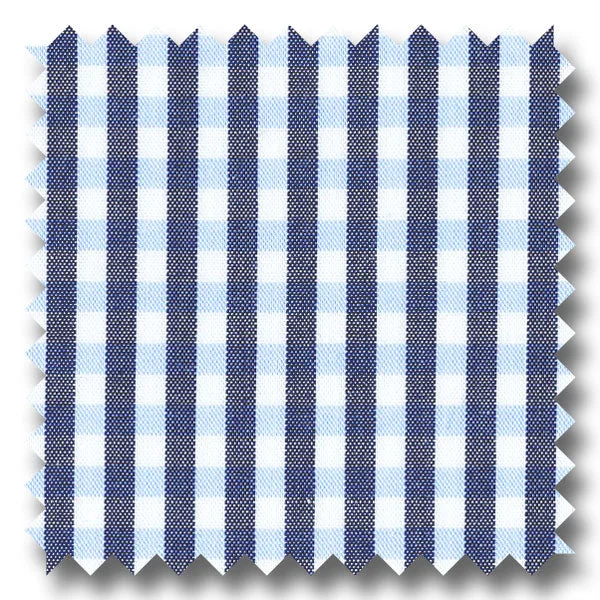 Crazy Savings Blue and Gray Gingham Check Broadcloth - Custom Dress Shirt