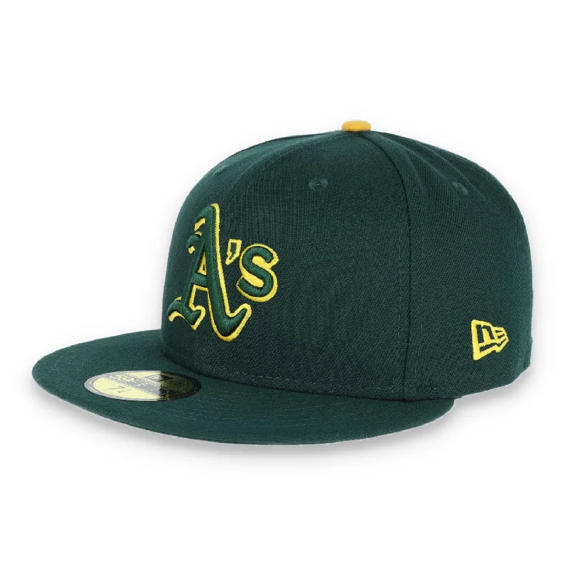Massive Deal Oakland Athletics New Era 59Fifty Cap-Dark Green/Yellow