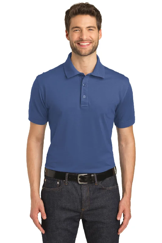 Deal Frenzy Port Authority Mens Moisture Wicking Short Sleeve Polo Shirt - Moonlight Blue - Closeout Deal Frenzy Port Authority Mens Moisture Wicking Short Sleeve Polo Shirt - Moonlight Blue - Closeout