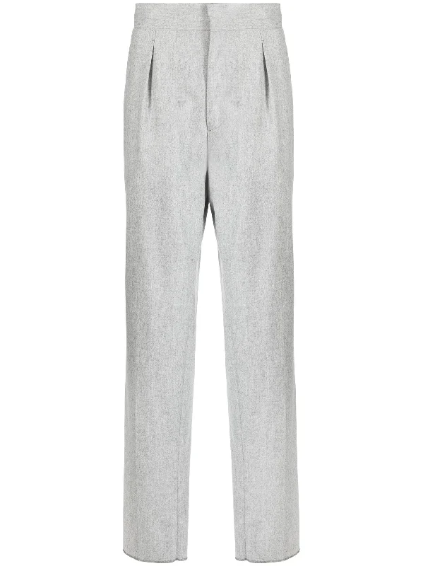 Steals and Deals Mélange-Effect Tapered Wool Trousers