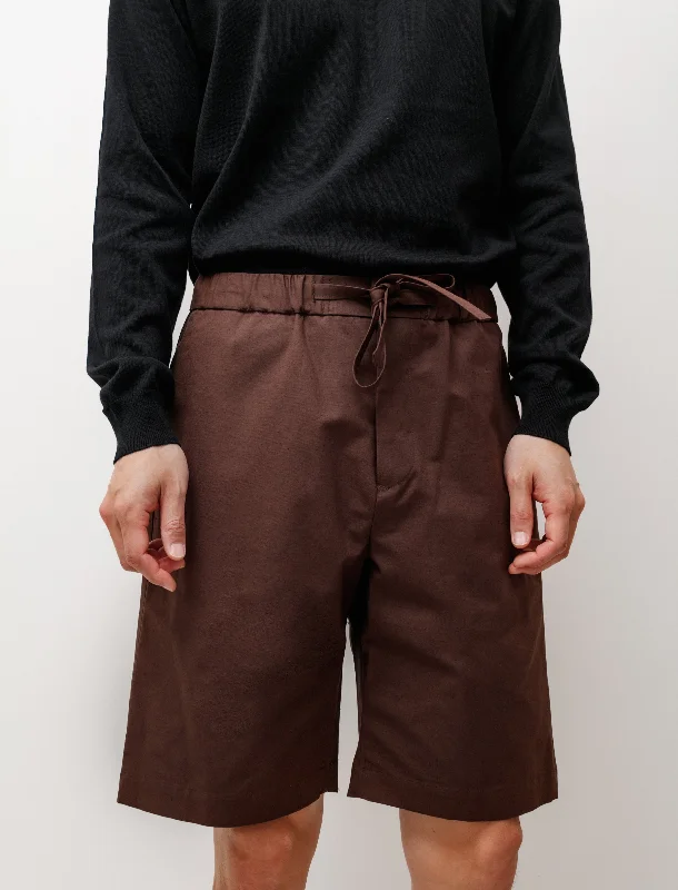 Organic Cotton Silk Nep Weather S/S Pyjama Shorts Chocolate