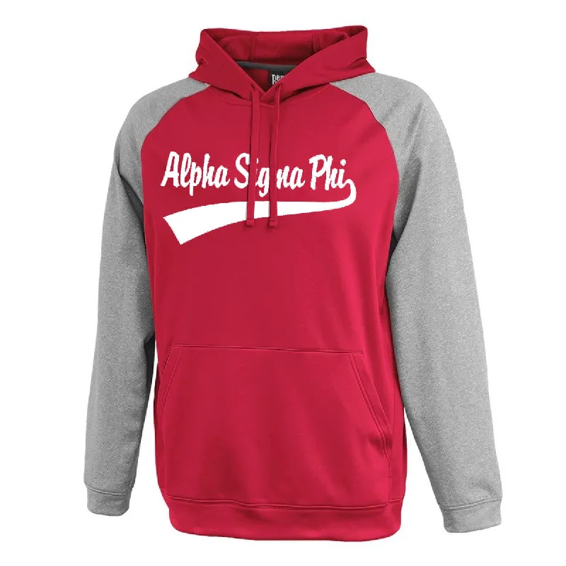 Greek Two-Tone Hoodie, Printed Baseball Tail Design - P-1720 - CAD