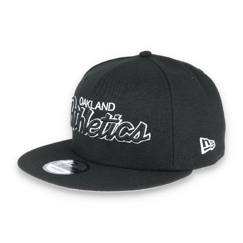 Super Deal OAKLAND ATHLETICS NEW ERA SCRIPT 9FIFTY SNAPBACK-BLK/WHT