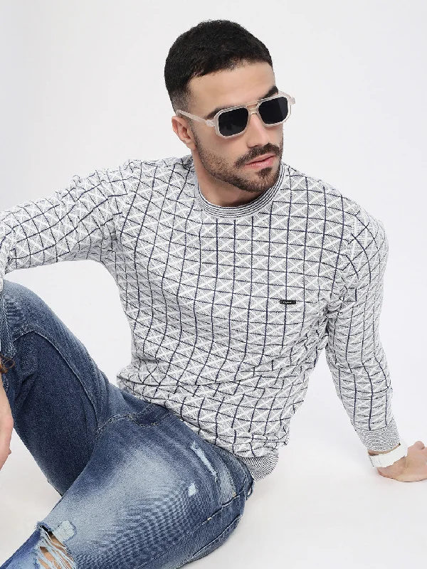 Fantastic Offers Men Grey Printed Sweater