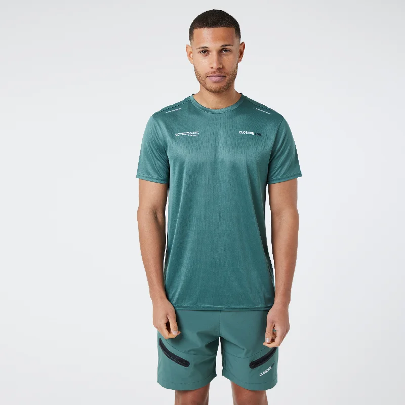 Tech Zipped T-Shirt & Short Set | Dark Teal