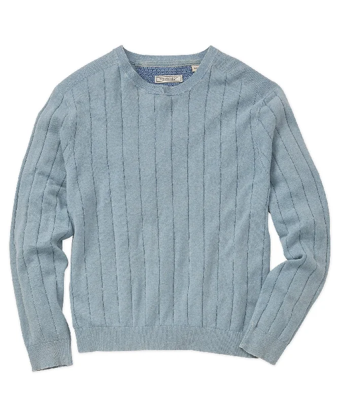 Exclusive Offers Garment Dyed Vertical Rib Crewneck Sweater