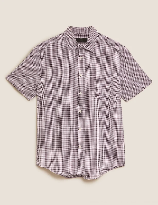 Easy Iron Gingham Checked Shirt