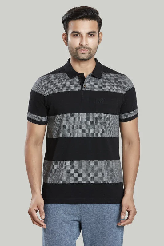 Factory Direct Sale Stripe Jacquard Polo