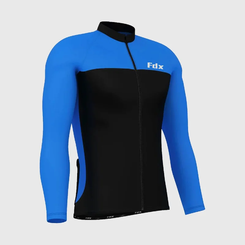 Fdx Comet Men's & Boy's Blue Thermal Roubaix Long Sleeve Cycling Jersey