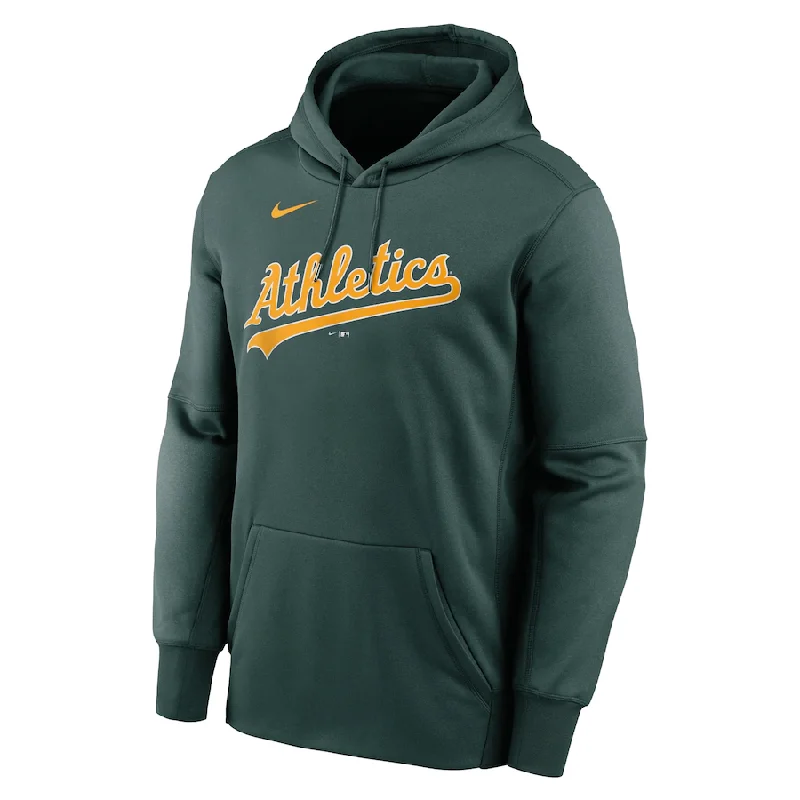 Final Markdown Oakland Athletics Nike Wordmark Therma Performance Pullover Hoodie - Mens