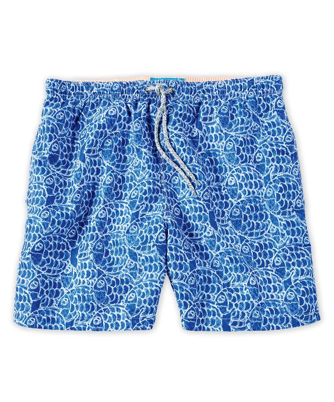 The Best Prices Michael's Italian Abstract Fish Print Swim Trunks