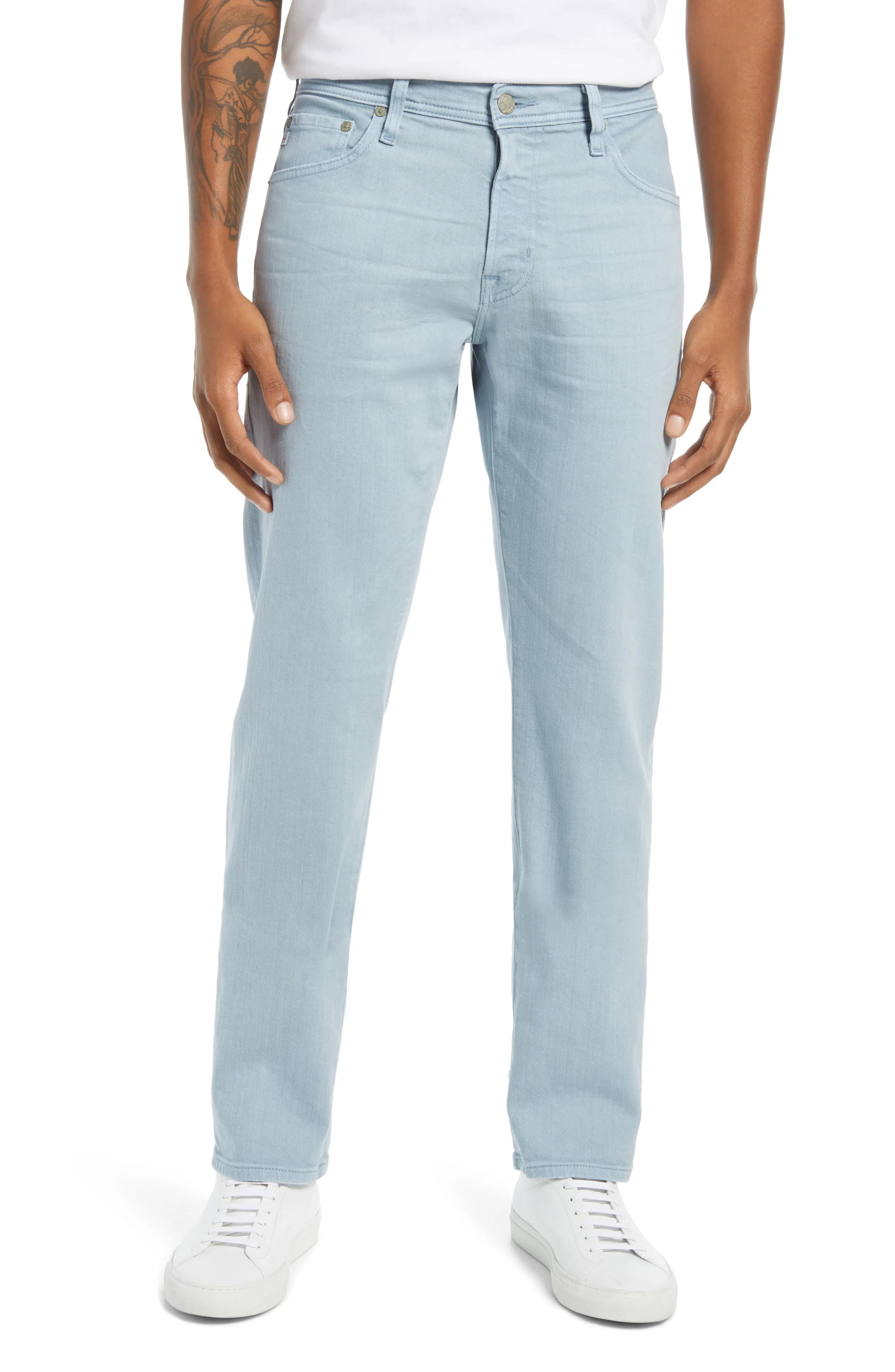 Weekend Bargains to Grab Chalet Ultra Pale Blue Tellis Modern Slim Fit Denim - AG Jeans
