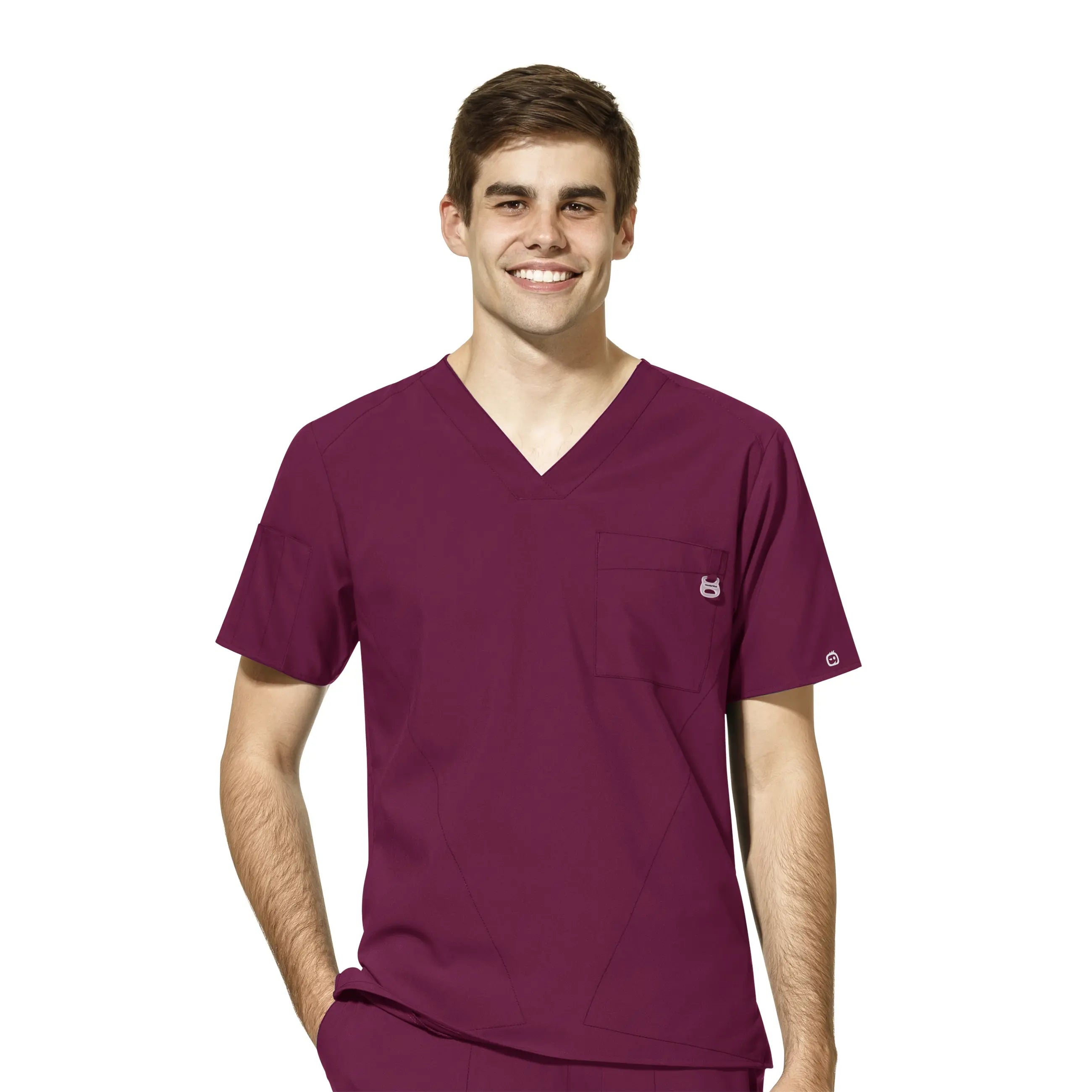 Daily Specials Wink Men's W123 V-Neck Scrub Top - Wine