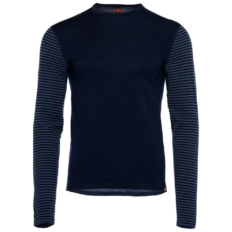 Weekend Specials to Delight Mens Merino 180 Long Sleeve Crew (Stripe Navy/Denim)