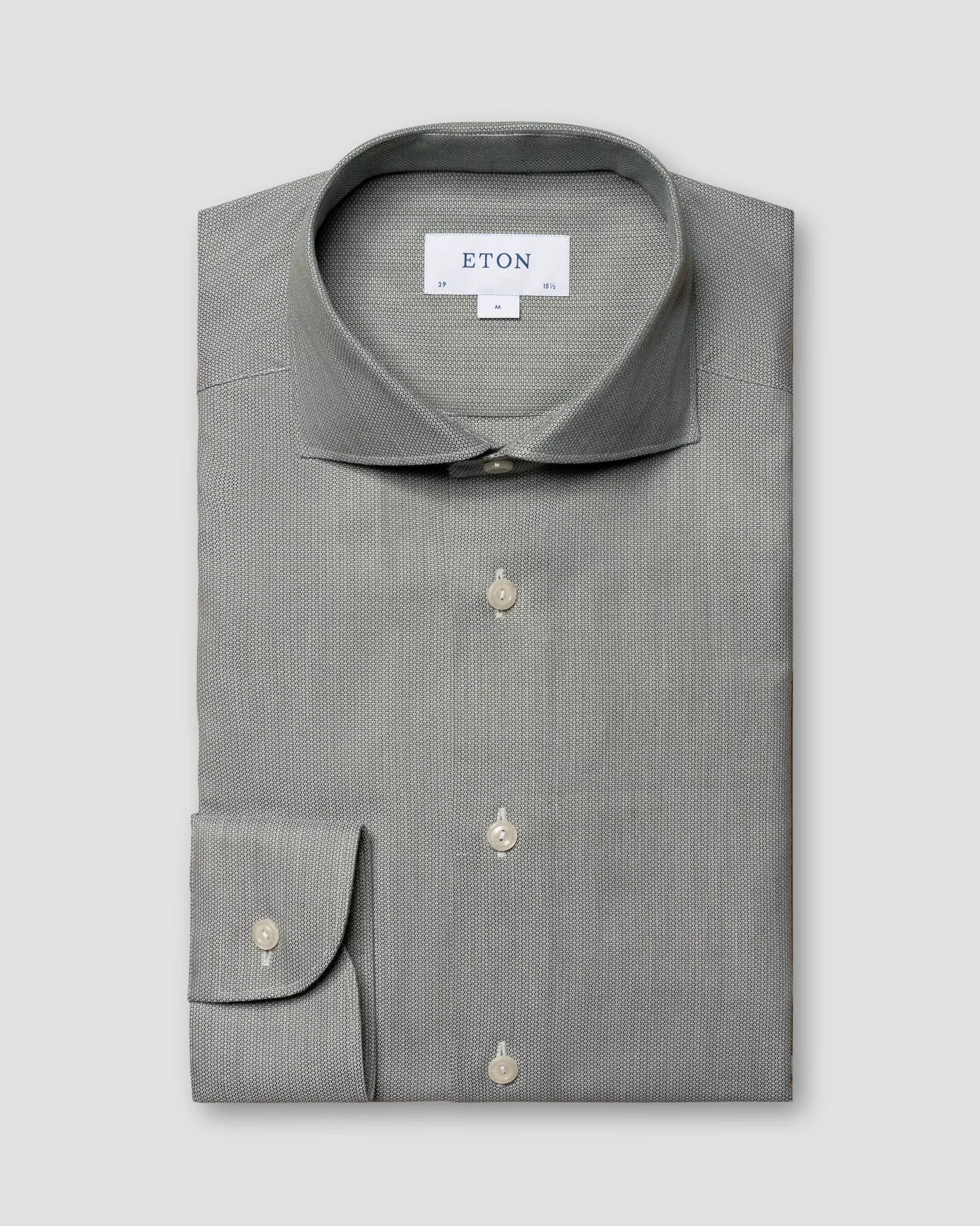 One-Day Only Green Semi-Solid Mélange Signature Twill Slim Fit Shirt - ETON