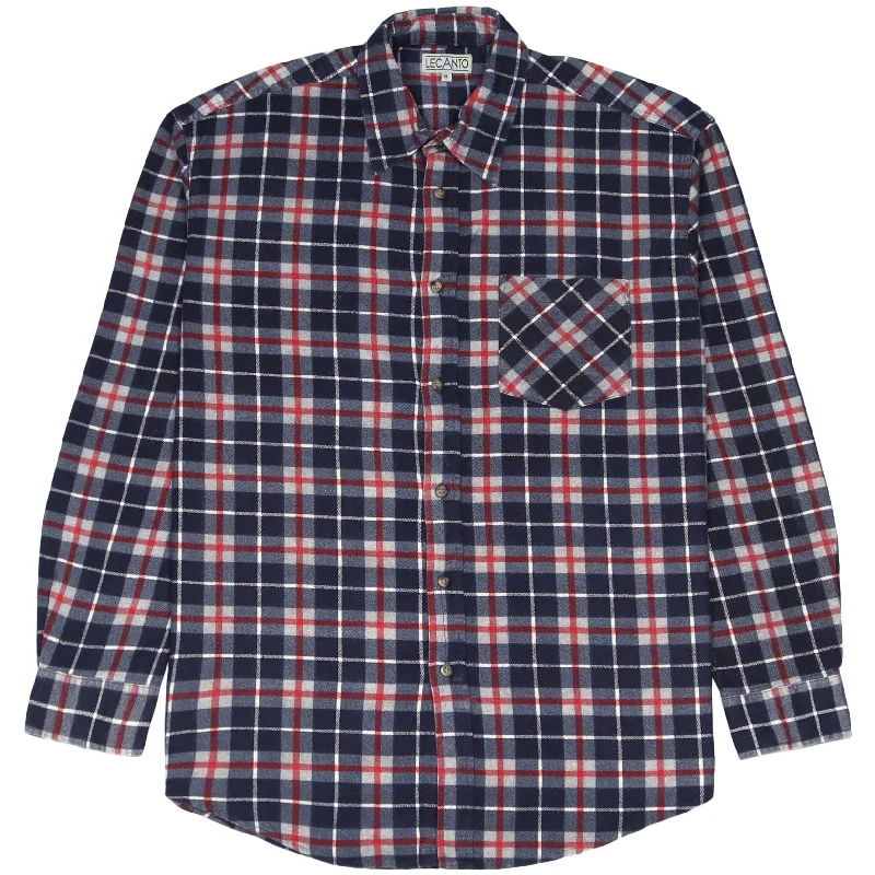 Lecanto Checkered Flannel Shirt Navy Red