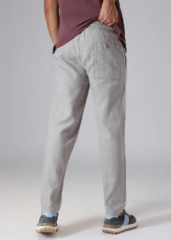 Reduced Prices Grey Drawstring Linen Pant