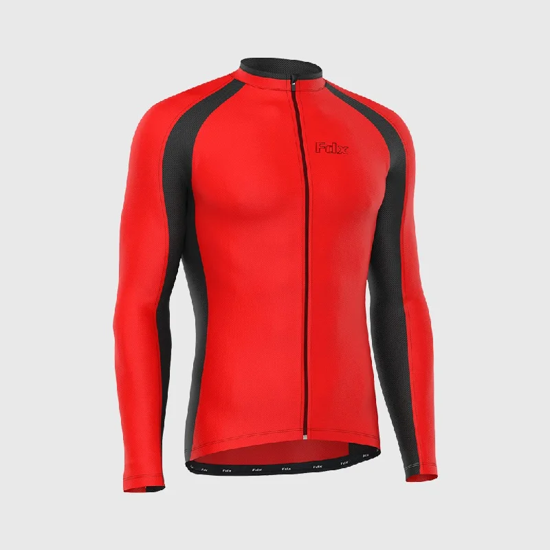 Fdx Transition Red Men's & Boy's Long Sleeve Winter Cycling Jersey