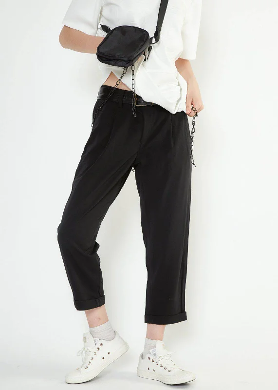Super Savings Konus Men's Cropped Pleated Pants in Black