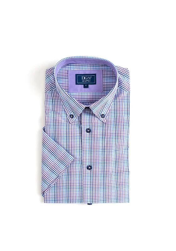 Midnight Madness Daniel Grahame Spring Gingham Shirt, Lavendar & Blue Multi