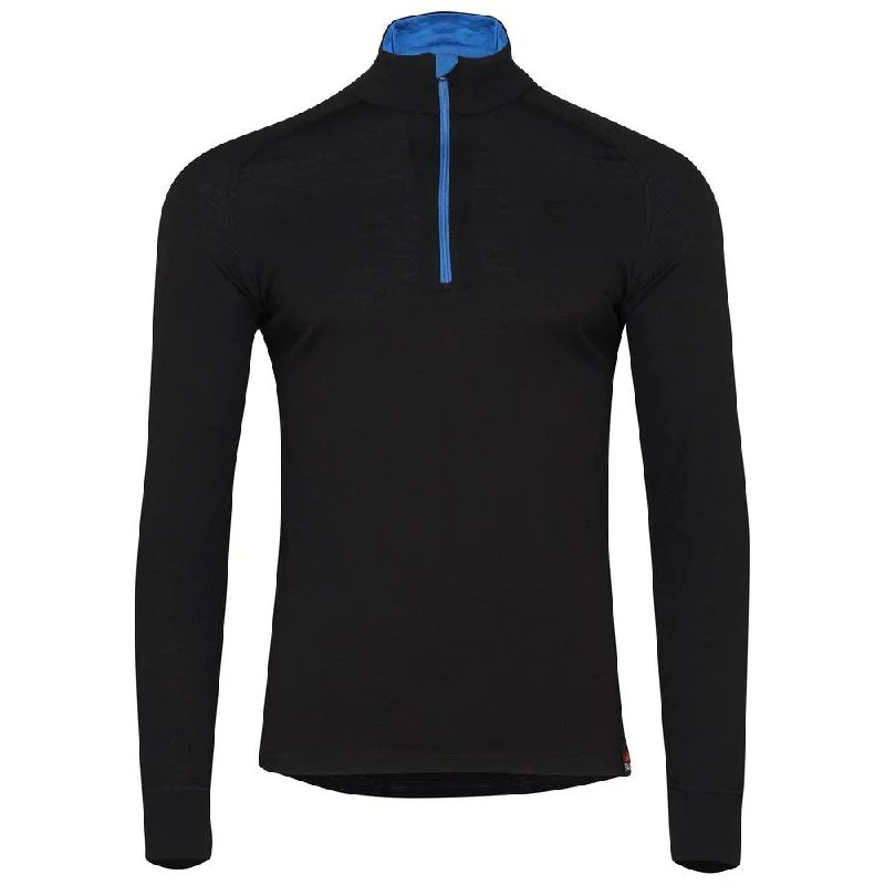 Mens Merino 200 Long Sleeve Zip Neck (Black)