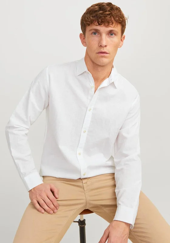 Closeout Sale Jack & Jones Summer Linen Shirt, White
