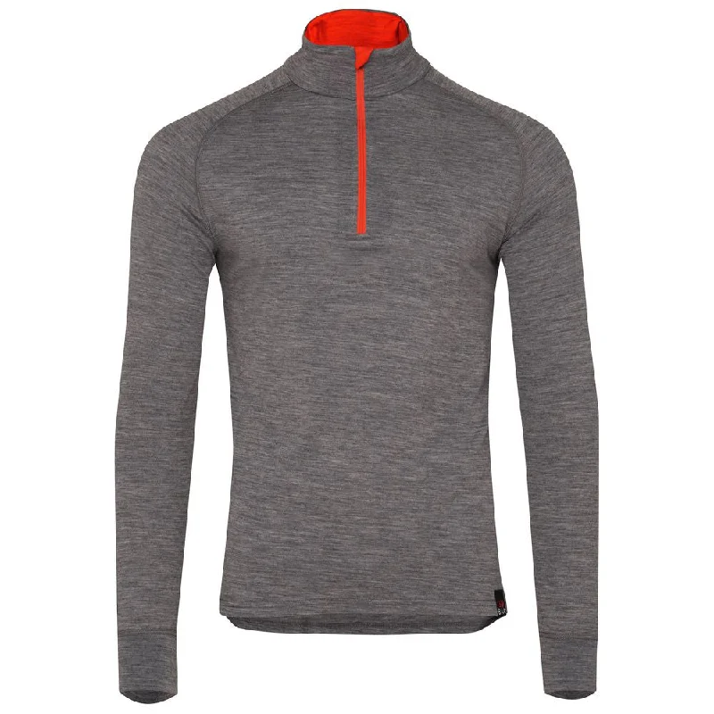 Mens Merino 200 Long Sleeve Zip Neck (Charcoal)