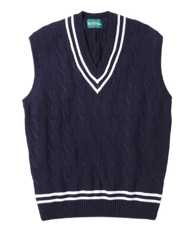 Stock Clearance Alan Paine Chandury Cotton Cable Tennis Vest