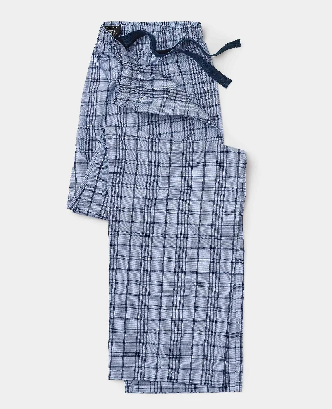 Blue Check Cotton Lounge Pants